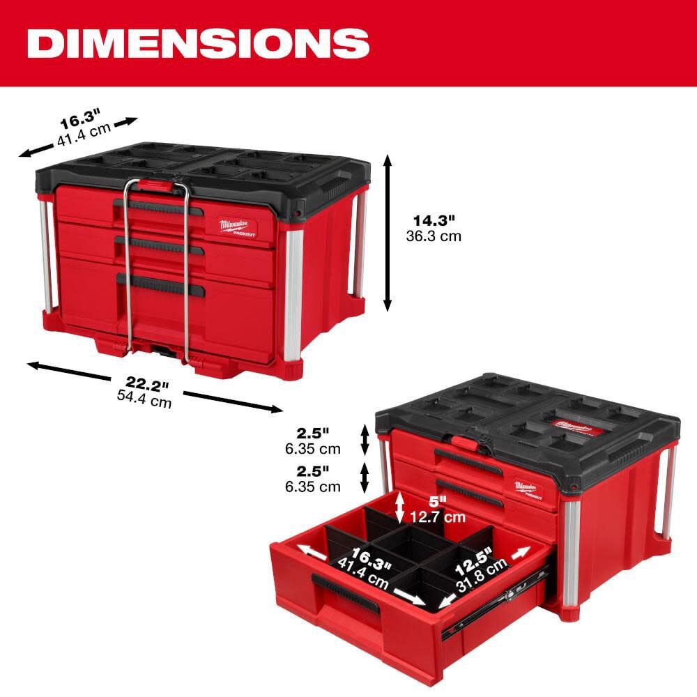 PACKOUT Multi-Depth 3-Drawer Tool Box 48-22-8447