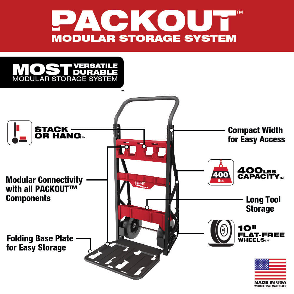 PACKOUT XL Tool Box and 2 Wheel Cart Bundle 48-22-8429-8415