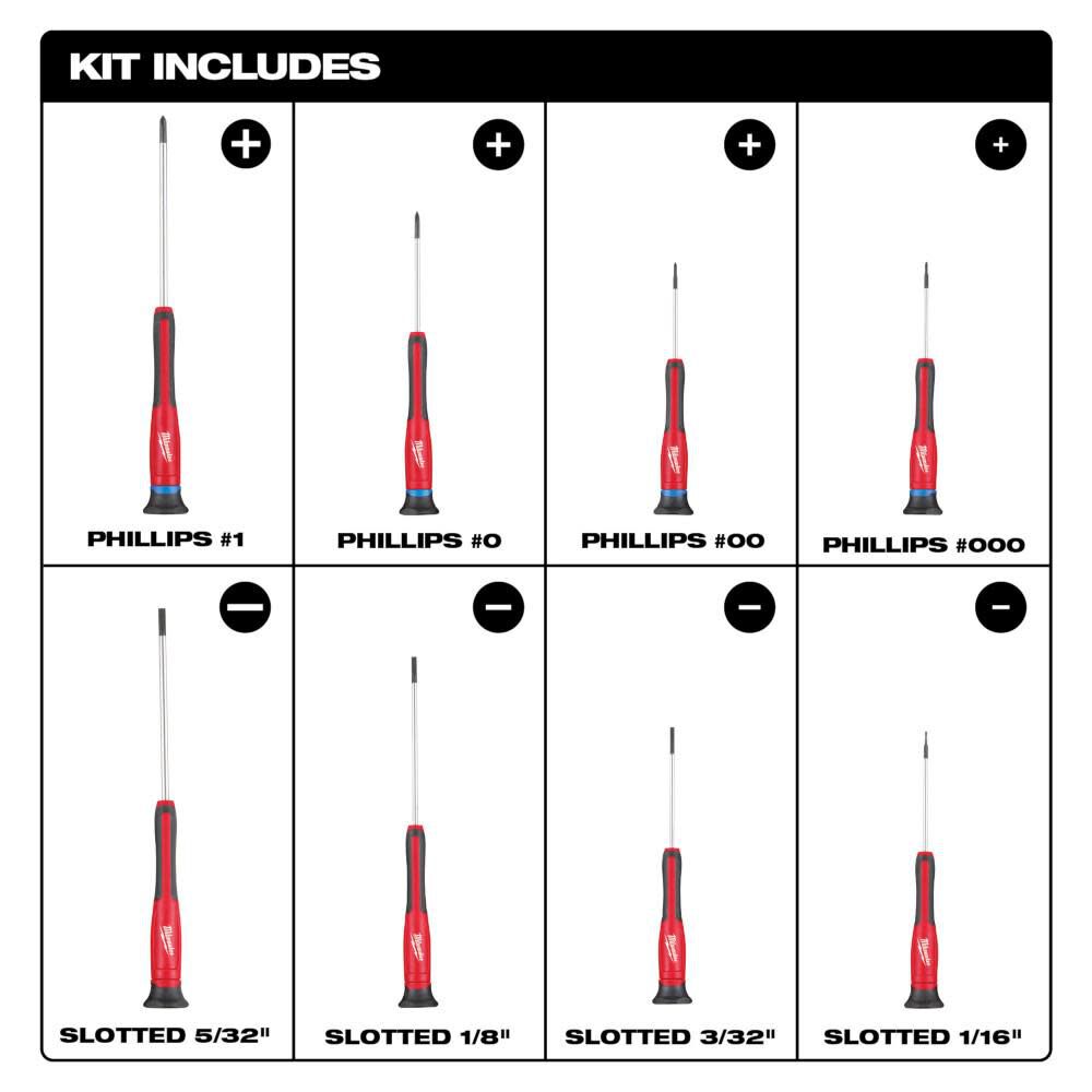 Precision Screwdriver Set 8pc 48-22-2614