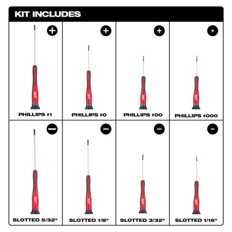 Precision Screwdriver Set 8pc 48-22-2614