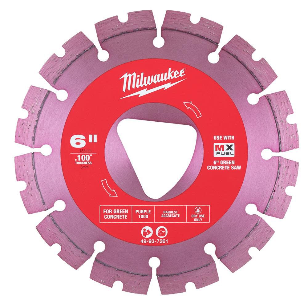 Purple 6 in x .100 in Diamond Blade for Green Concrete 49-93-7261