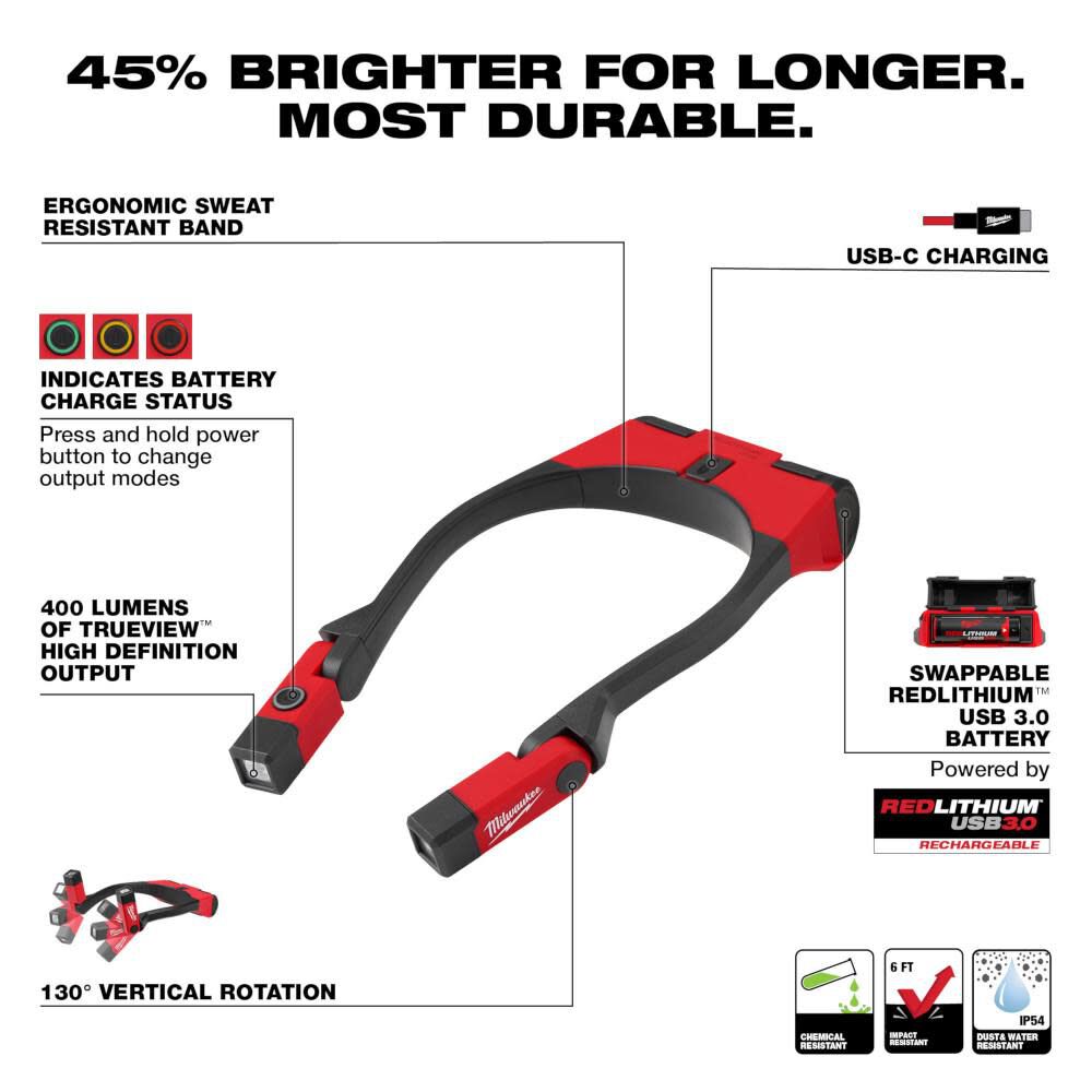 REDLITHIUM USB 400L Neck Light 2117-21