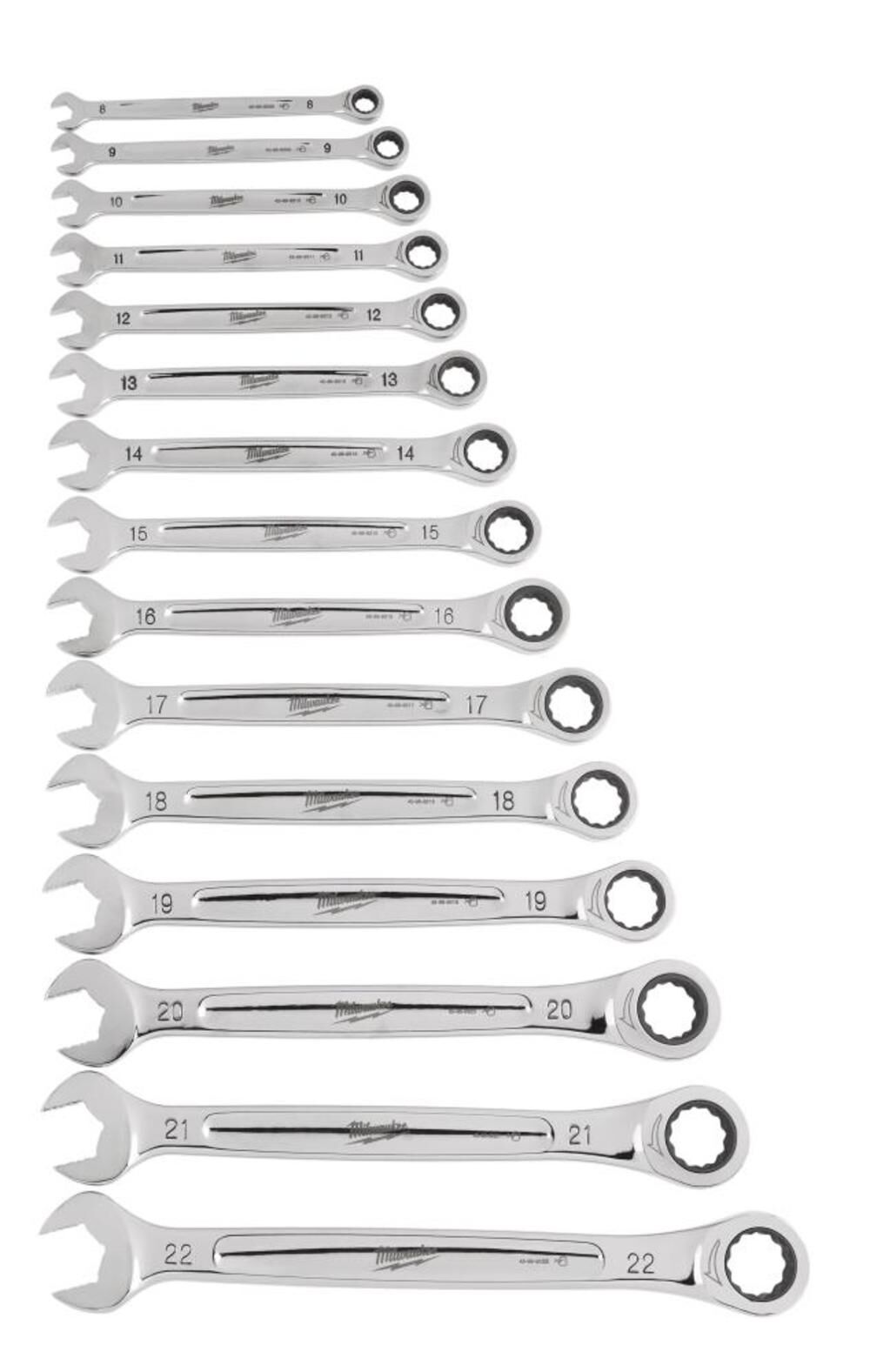 SAE and Metric Ratcheting Combination Wrench Bundle 48-22-9516-9416