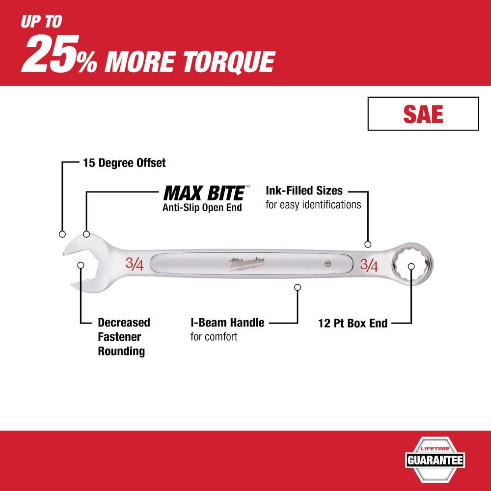 SAE Combination Wrench 11pc Set 48-22-9411