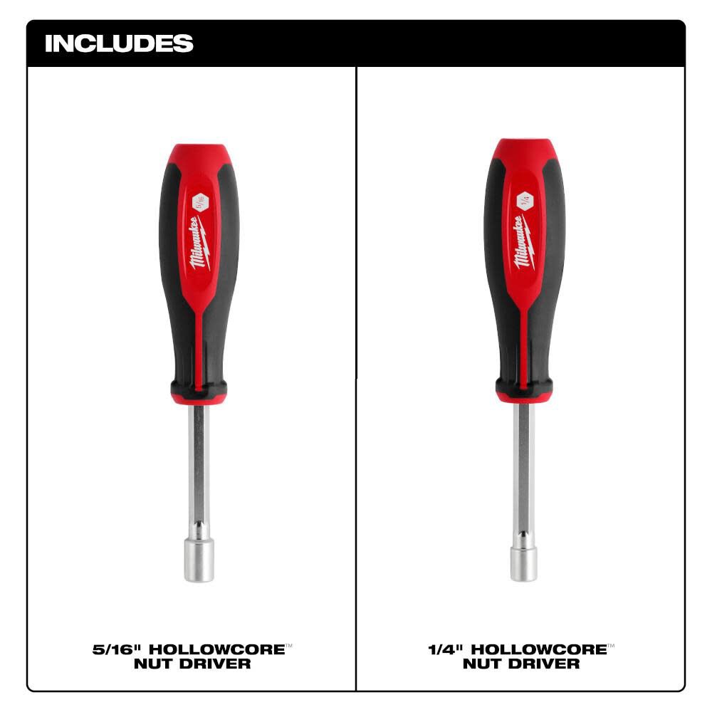 SAE HollowCore Nut Driver Set 2pc 48-22-2442