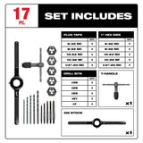 SAE Tap and Die 17pc Set 49-22-5600