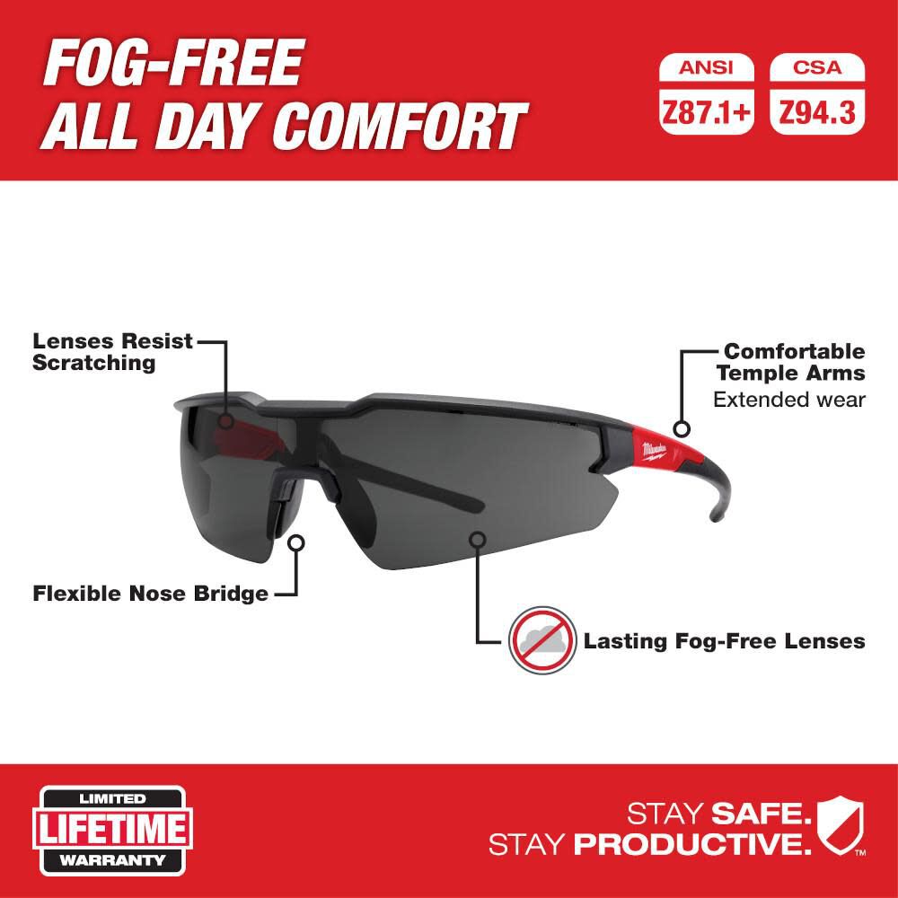 Safety Glasses - Tinted Fog-Free Lenses (Polybag) 48-73-2018