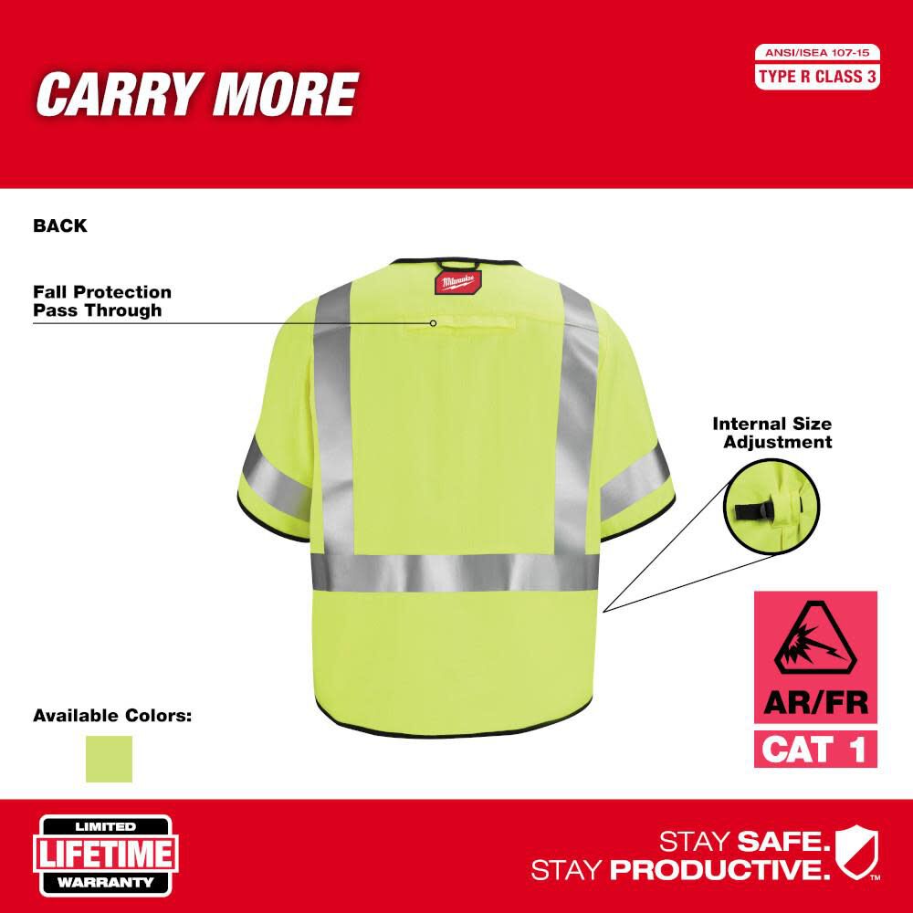 Safety Vest AR/FR Cat. 2 Class 3 High Visibility 48-73-5321M910