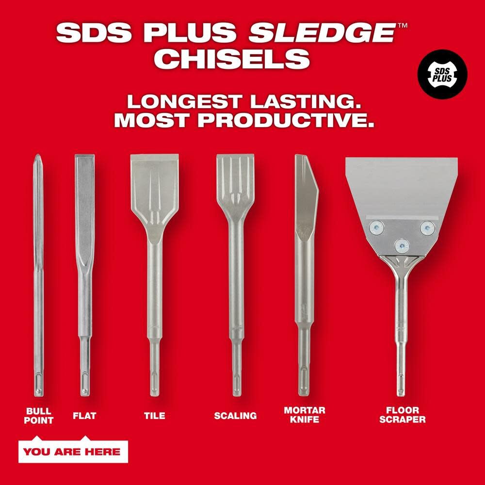 SDS-PLUS SLEDGE Bull Point & Flat Chisel 2 Pack 48-62-6080