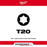 SHOCKWAVE 1 in. T20 Impact Driver Bits 5PK 48-32-4614