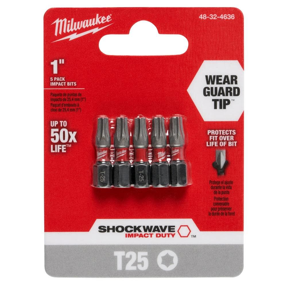 SHOCKWAVE 1 in. T25 Impact Driver Bits 5PK 48-32-4636