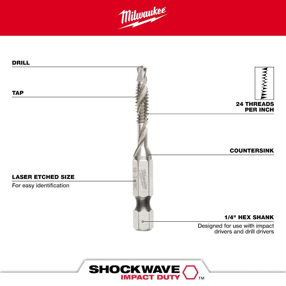 SHOCKWAVE 10-24 Impact Drill Tap 48-89-4872