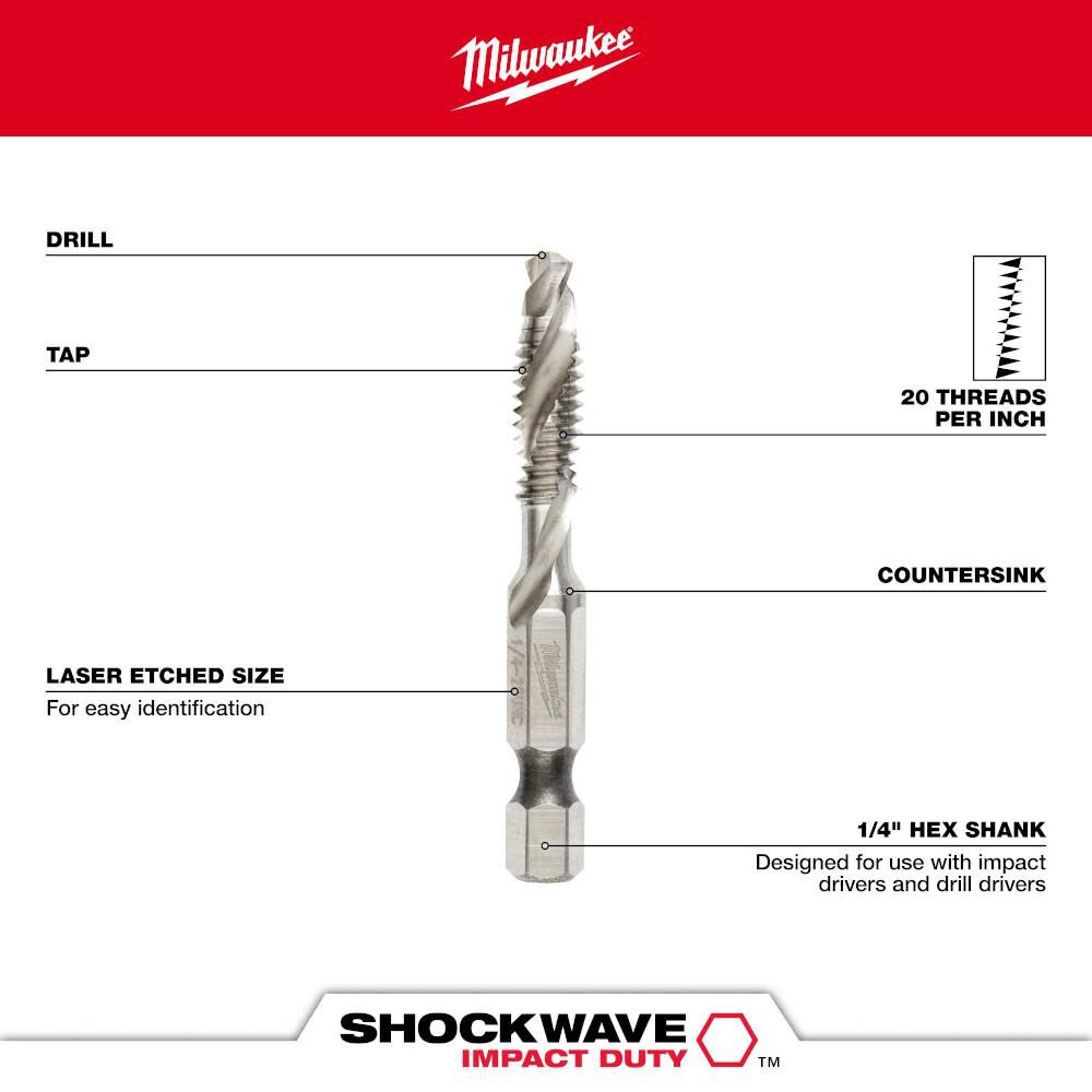 SHOCKWAVE 1/4-20 SAE Impact Drill Tap 48-89-4873