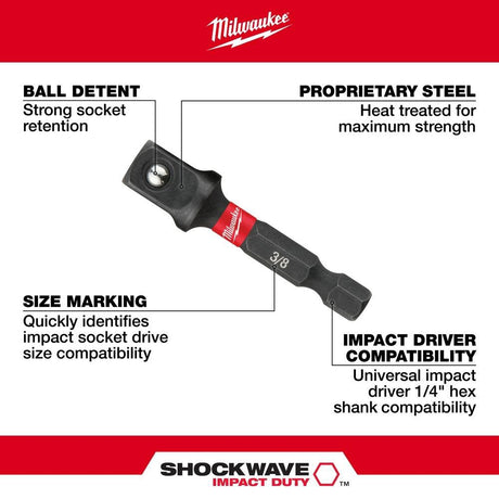 SHOCKWAVE 1/4 in. Hex Shank to 3/8 in. Socket Adapter 48-32-5031