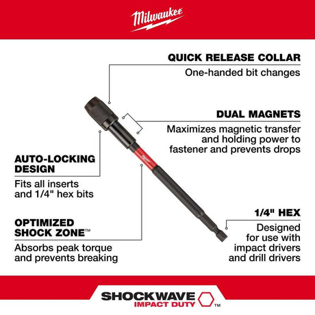 SHOCKWAVE 2-7/8 in. Impact Locking Bit Holder 48-32-4531