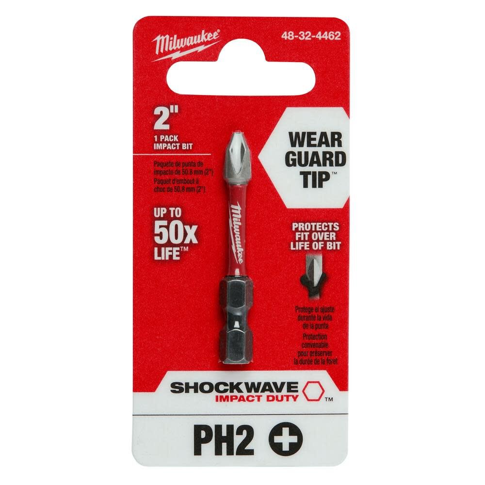 SHOCKWAVE 2 in. Impact Phillips #2 Power Bit 48-32-4462