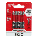 SHOCKWAVE 2 in. Impact Phillips #2 Power Bits 5PK 48-32-4602