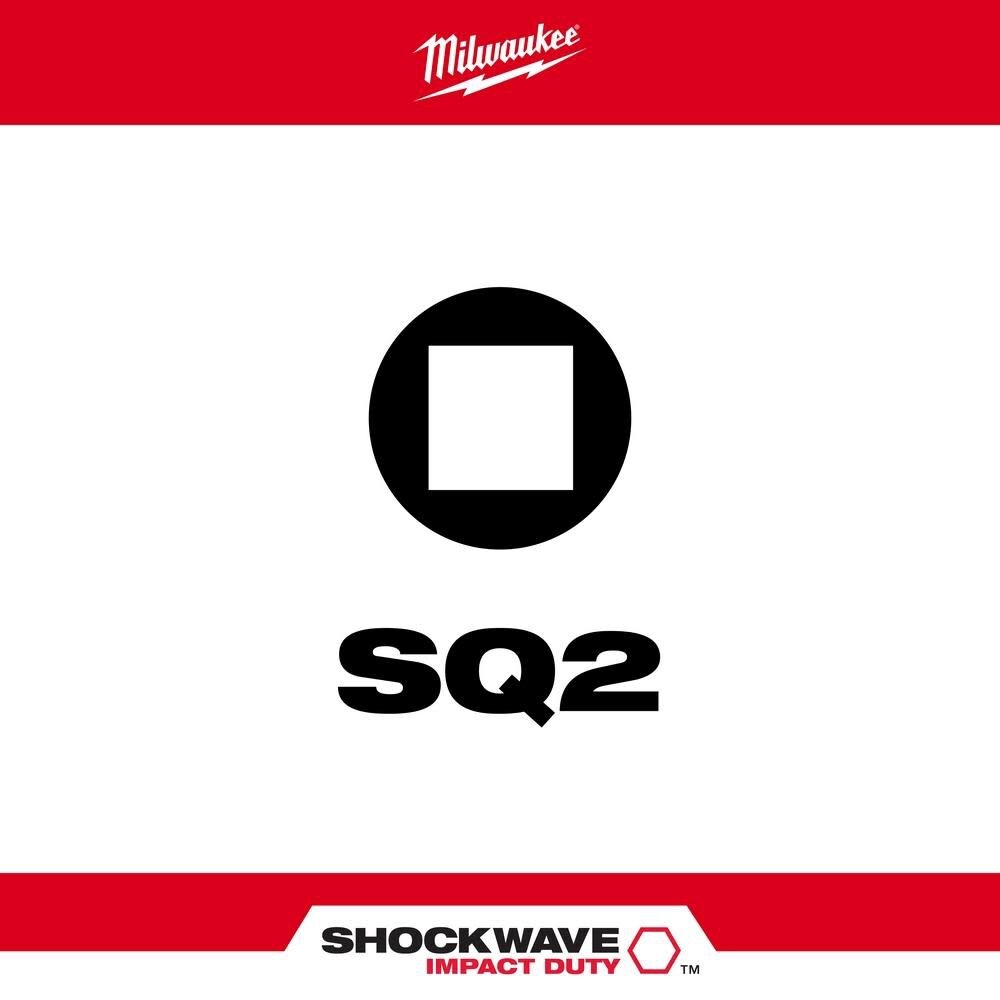 SHOCKWAVE 2 in. Impact Square Recess #2 Power Bit 48-32-4472