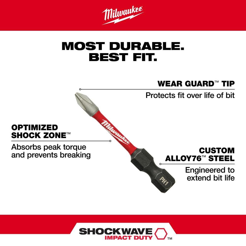 SHOCKWAVE 2 in. Impact Square Recess #2 Power Bit 48-32-4472