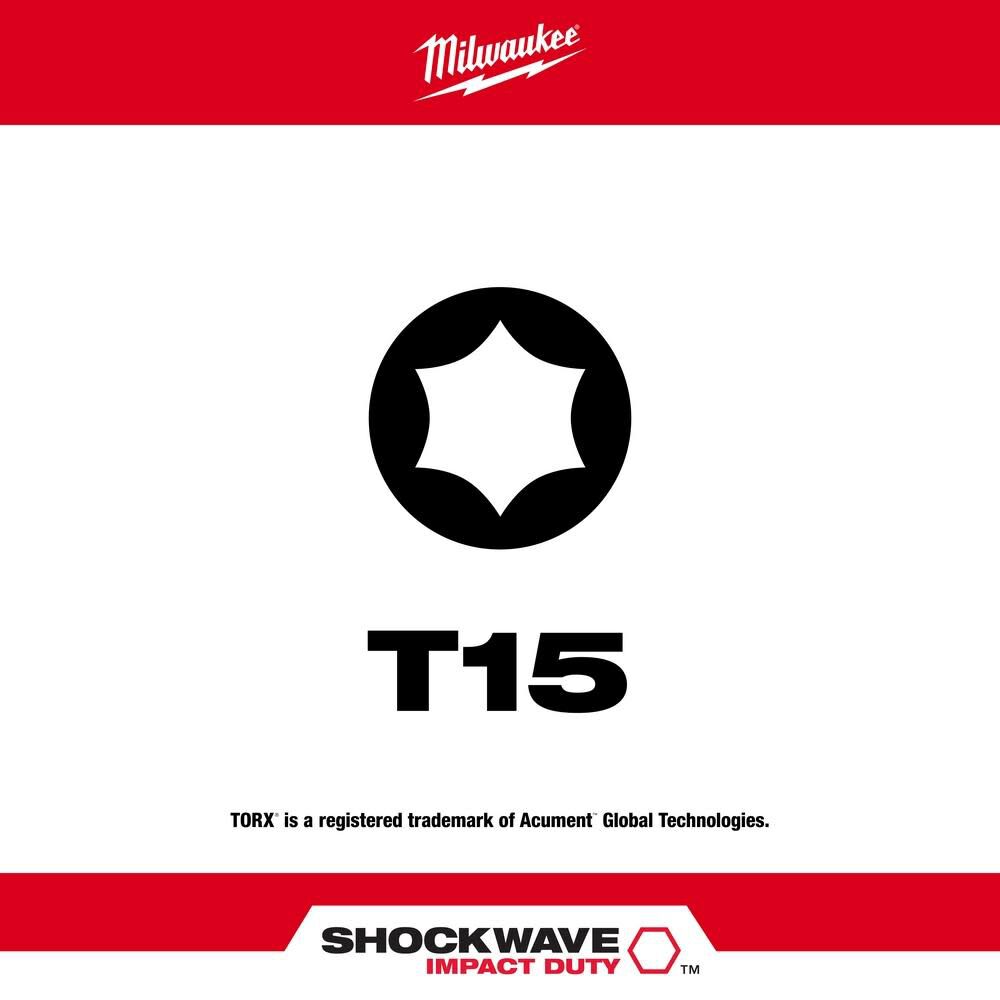 SHOCKWAVE 2 in. Impact Torx T15 Power Bit 48-32-4483