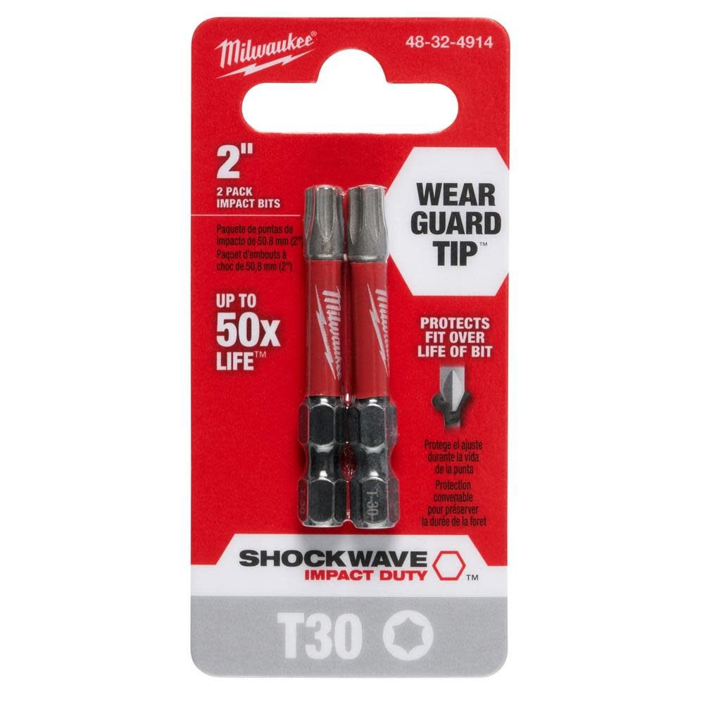 SHOCKWAVE 2 in. Impact Torx T30 Power Bits (2 Pack) 48-32-4914