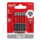 SHOCKWAVE 2 in. T20 Impact Driver Bits 5PK 48-32-4684