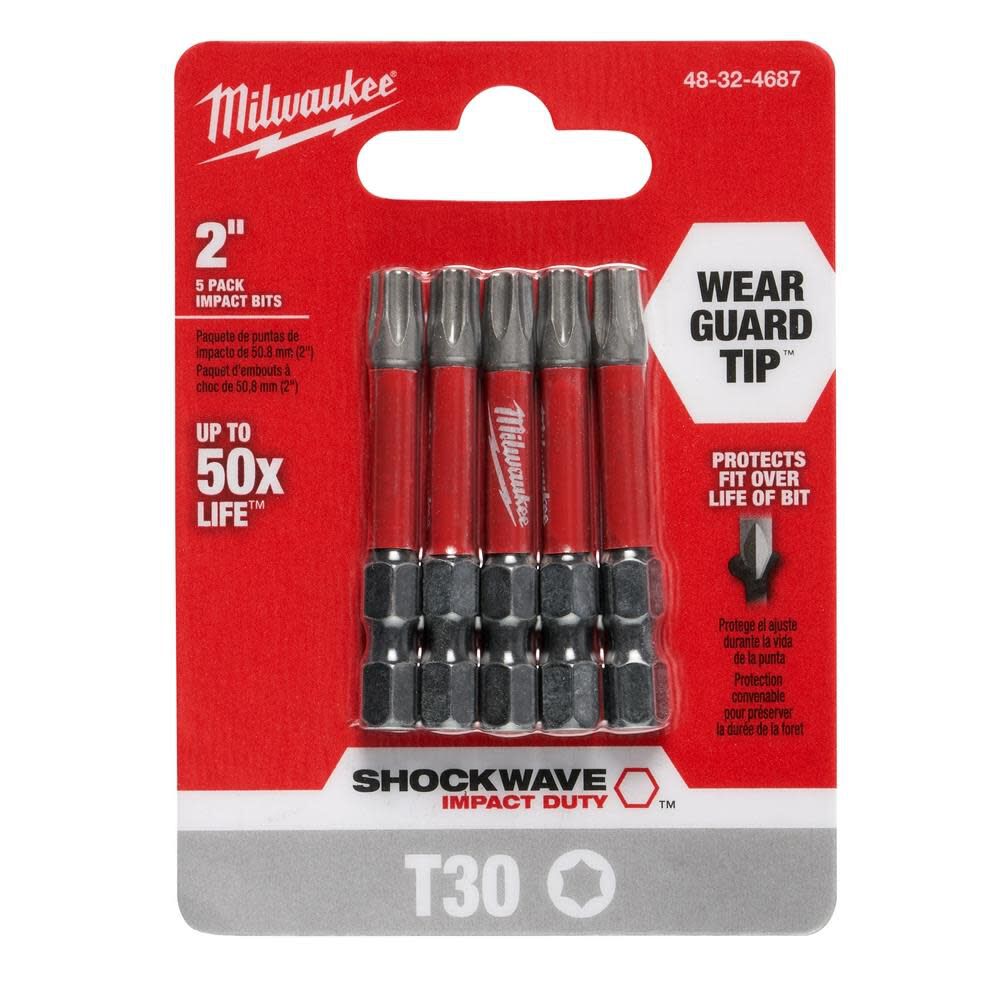 SHOCKWAVE 2 in. T30 Impact Driver Bits 5PK 48-32-4687