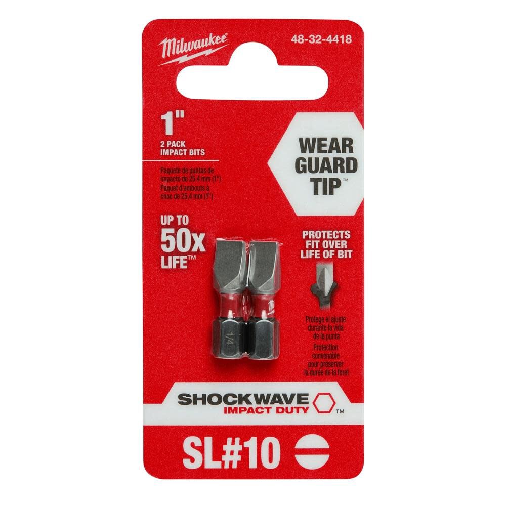 SHOCKWAVE 2-Piece Impact Slotted 1/4 in. Insert Bits 48-32-4418