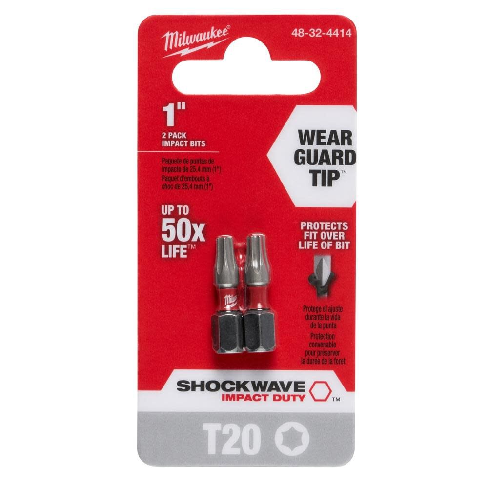 SHOCKWAVE 2-Piece Impact Torx T20 Insert Bits 48-32-4414