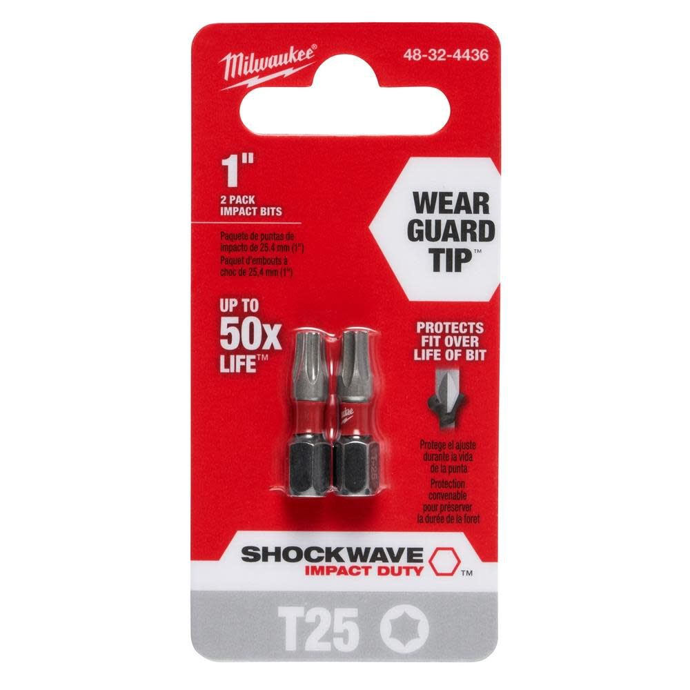 SHOCKWAVE 2-Piece Impact Torx T25 Insert Bits (2 Pack) 48-32-4436