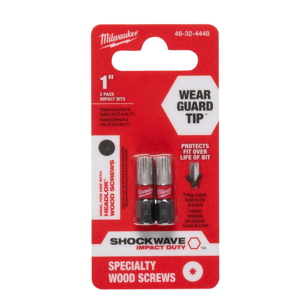 SHOCKWAVE 2-Piece Insert Bits for HeadLOK Wood Screws (2 Pack) 48-32-4448