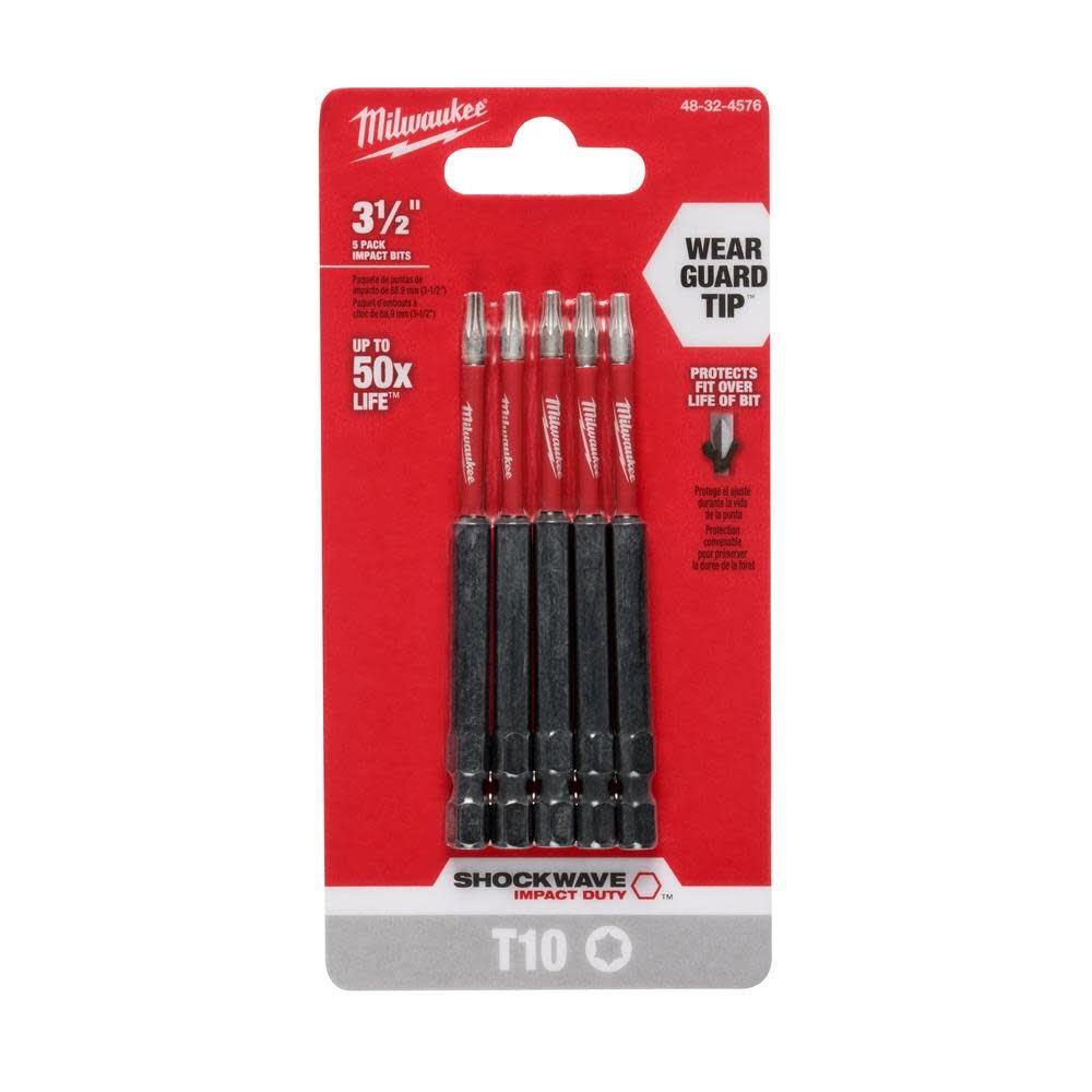 SHOCKWAVE 3.5 in. T10 Impact Driver Bits 5PK 48-32-4576