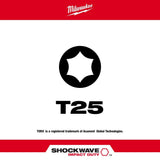 SHOCKWAVE 3.5 in. T25 Impact Driver Bits 5PK 48-32-4579