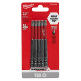 SHOCKWAVE 3.5 in. T30 Impact Driver Bits 5PK 48-32-4580