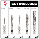 SHOCKWAVE 5 Pc. Metric Impact Drill Tap Set 48-89-4875