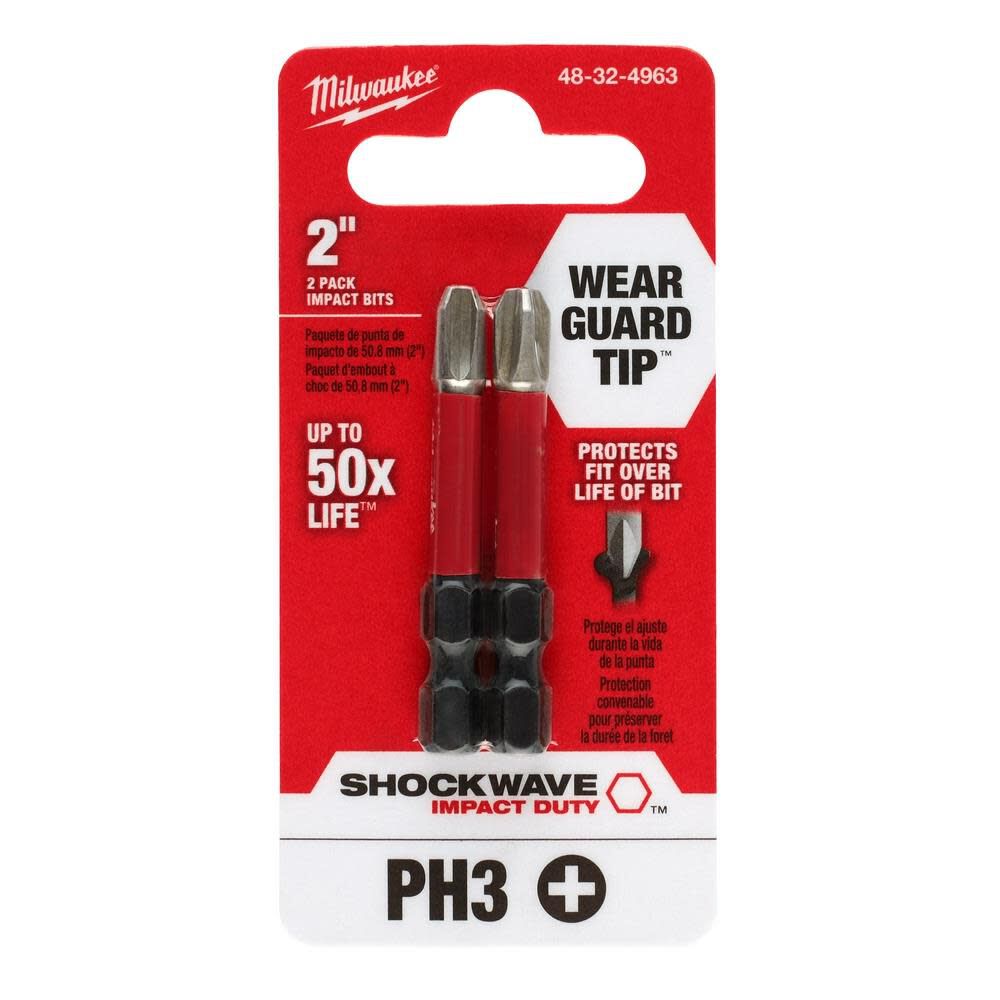 SHOCKWAVE Impact Bit 2inch PH3 2pk 48-32-4963