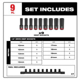 SHOCKWAVE Impact Duty 1/2in Drive Metric Deep 6 Point Socket Set 9pc 49-66-7032