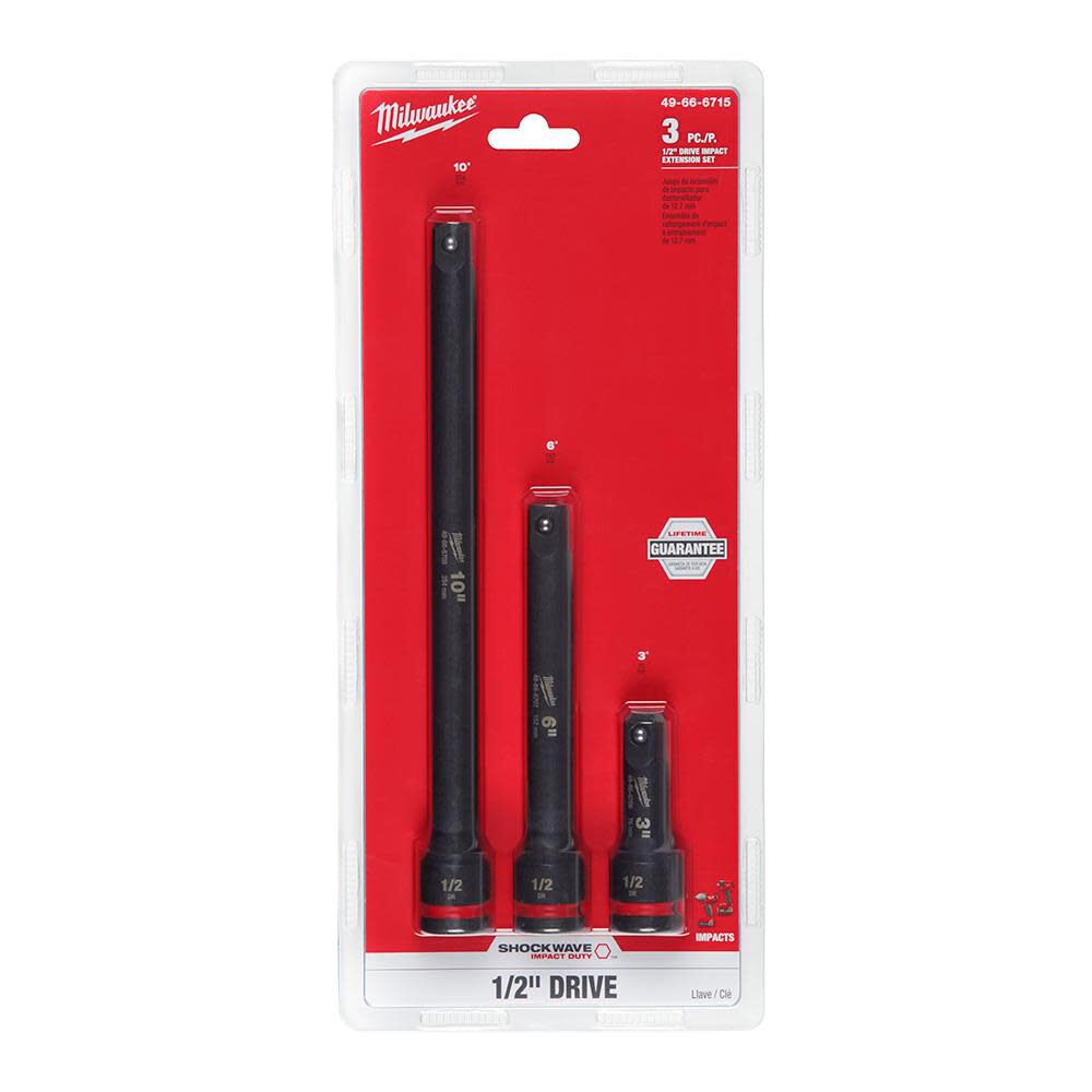 SHOCKWAVE Impact Duty 1/2inch Drive Extension Set 3pc 49-66-6715