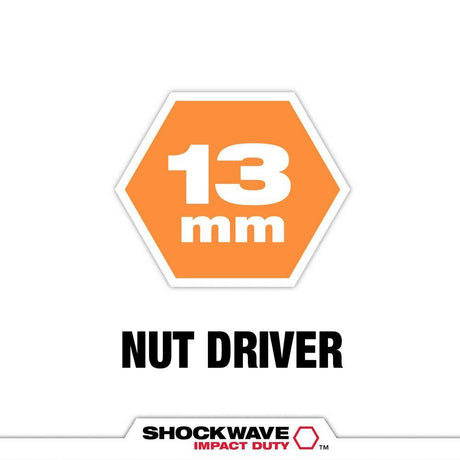 SHOCKWAVE Impact Duty 13MM x 2 9/16inch Magnetic Nut Driver 10pk 49-66-0713