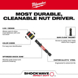 SHOCKWAVE Impact Duty 1/4 in and 5/16 in x 2-1/4 in QUIK-CLEAR 2-in-1 Magnetic Nut Driver 49-66-4542