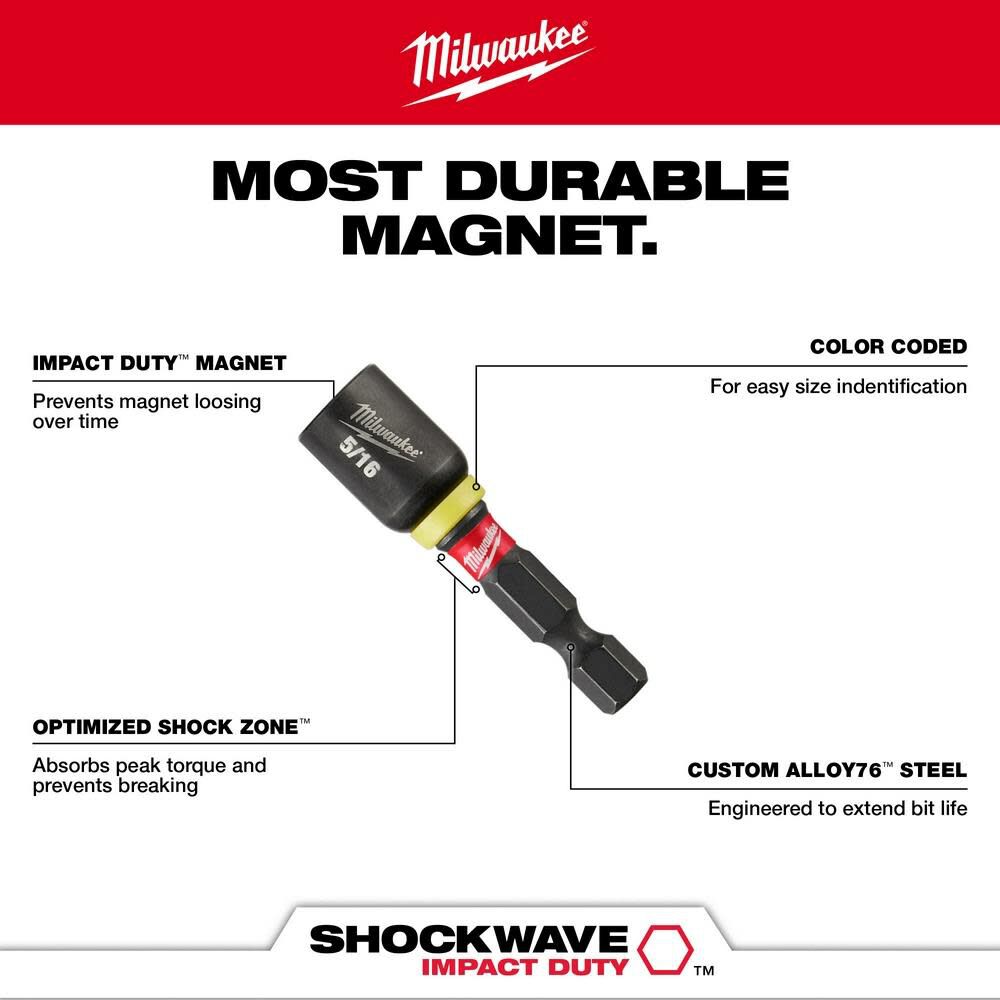 SHOCKWAVE Impact Duty 1/4 x 1-7/8 Magnetic Nut Driver 3PK 49-66-4522