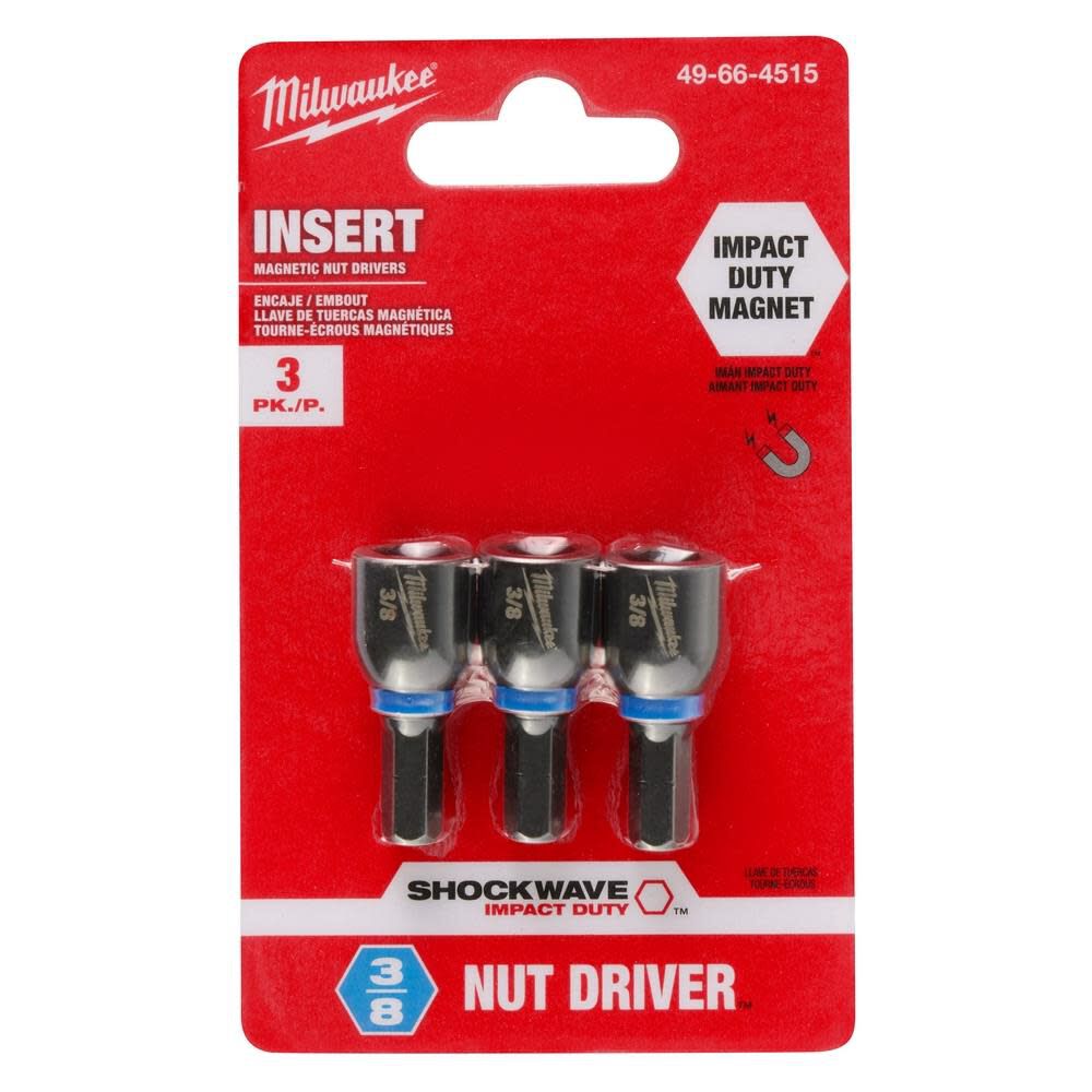 SHOCKWAVE Impact Duty 3/8 Insert Magnetic Nut Driver 3PK 49-66-4515