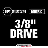 SHOCKWAVE Impact Duty 3/8in Drive Metric Standard Socket Set 6pc 49-66-7036