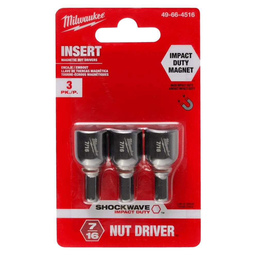 SHOCKWAVE Impact Duty 7/16 Insert Magnetic Nut Driver 3PK 49-66-4516