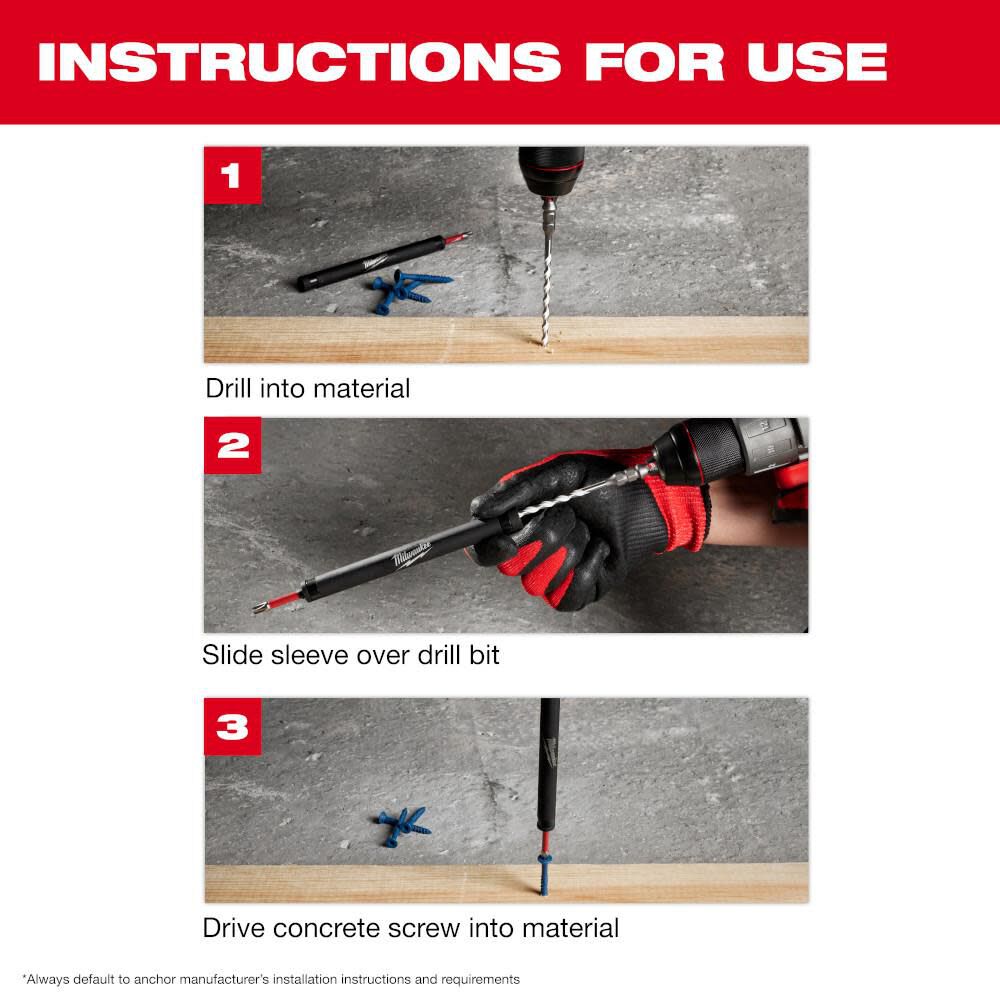 SHOCKWAVE Impact Duty Carbide Multi Material Drill Bit Concrete Screw Install Kit 7pc 48-20-8877