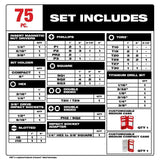 SHOCKWAVE Impact Duty Drill Drive & Fasten Set 75pc 48-32-4098