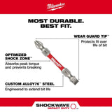 SHOCKWAVE Impact Duty PH2/SQ2/T25 Double Ended Bits 3pc 48-32-4319