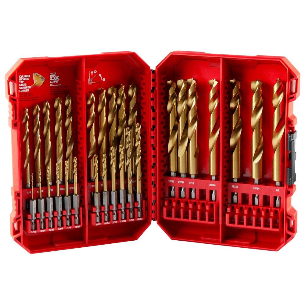 SHOCKWAVE Impact Duty RED HELIX Titanium Drill Bit Set 29pc 48-89-4672