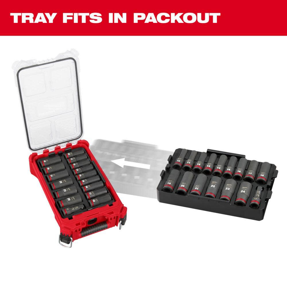 SHOCKWAVE Impact Duty Socket 1/2 Dr 16pc MM Tray Set 49-66-6818