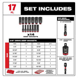 SHOCKWAVE Impact Duty Socket 3/8 Dr 17pc SAE PACKOUT Set 49-66-6800